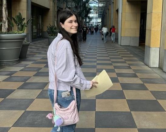 Photo of Camille looking over her shoulder