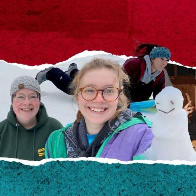 Smiling girls at winter diabetes camp