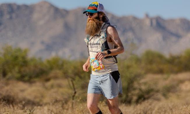 Photo of Kevin running a marathon