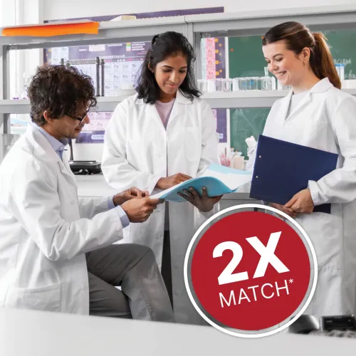 Three diabetes researchers discussing diabetes research in a lab