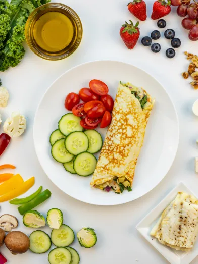 A plate of very low carb keto diet foods