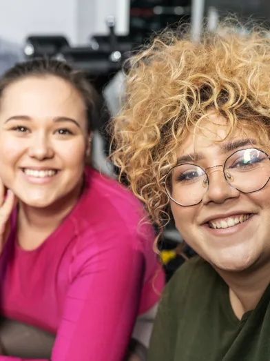 Two smiling young women